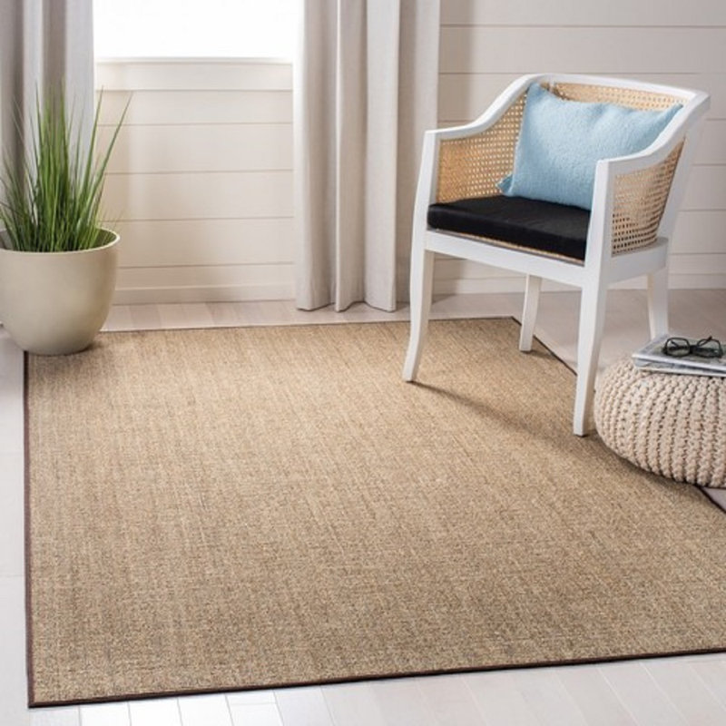 Martha Stewart Sisal/Jute Solid Color Rug in Brown, Rectangle 4' x 6'