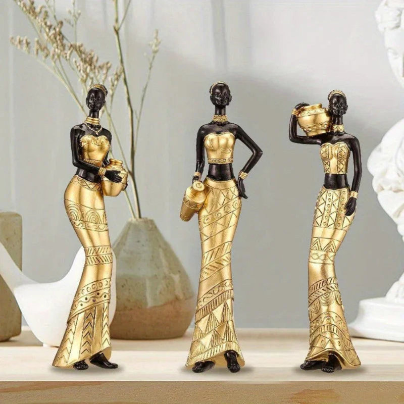 House Of Avana 3Pcs Vintage African Sculptures