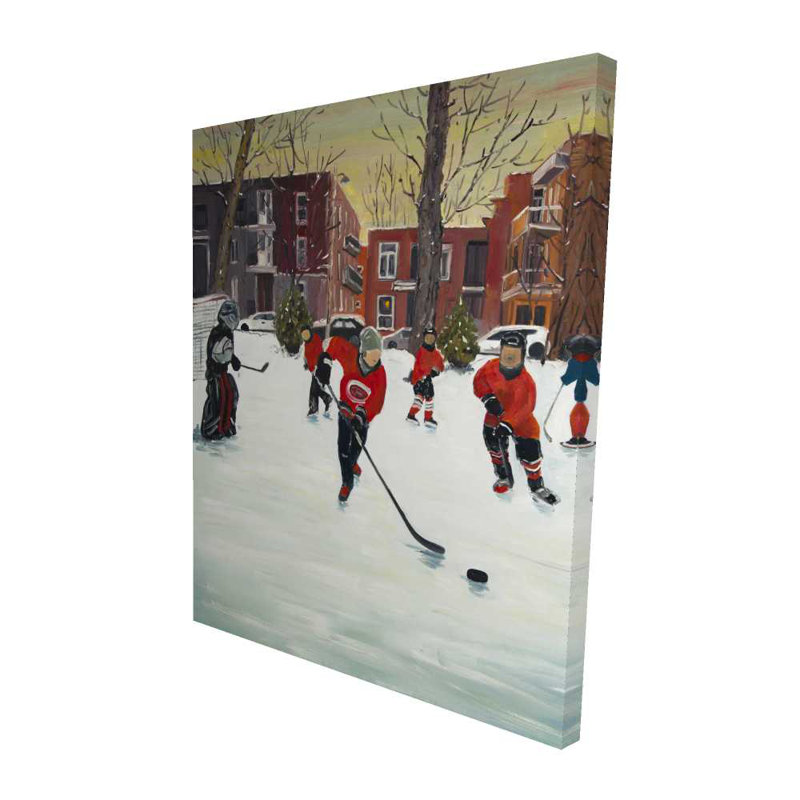 Art sur toile, jeunes joueurs de hockey