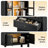 71'' Tall Wood Arched Cabinet with Adjustable LED Lights and Shelves