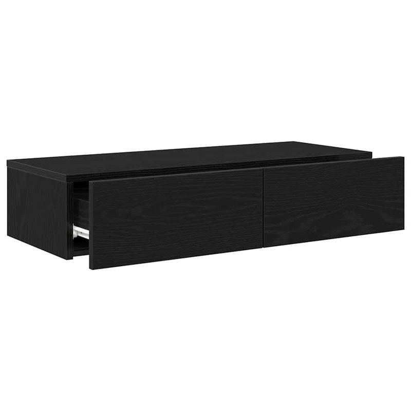 112-9 Wall Mounted Shelf, Black, 19cm H x 100cm W x 36cm D