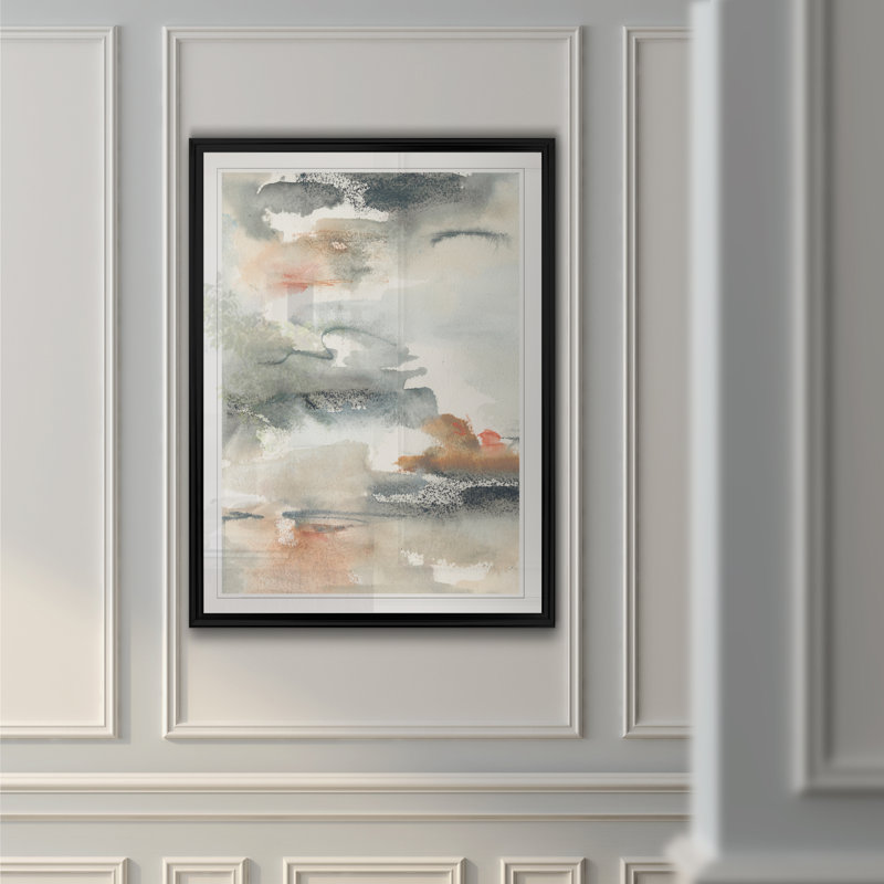«Lily Pad Impressions I», reproduction d'art sur toile, H 26,5 po x l 36,5 po x P 1,5 po, Cadre noir