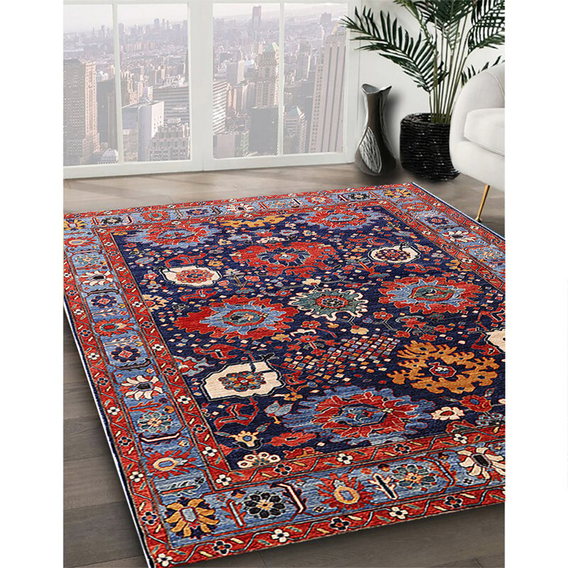 Tapis 100% moderne lavable à la machine de style Mid-Century 1951, Carré 8 pi