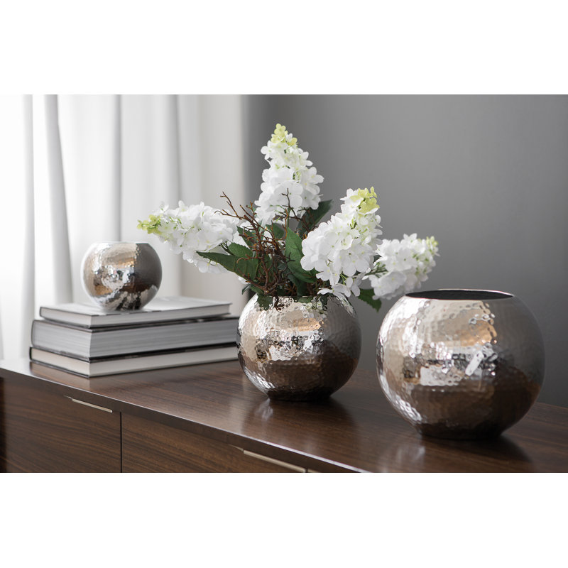 Moon Handmade Metal Table Vase, 20cm H x 25cm W x 25cm D