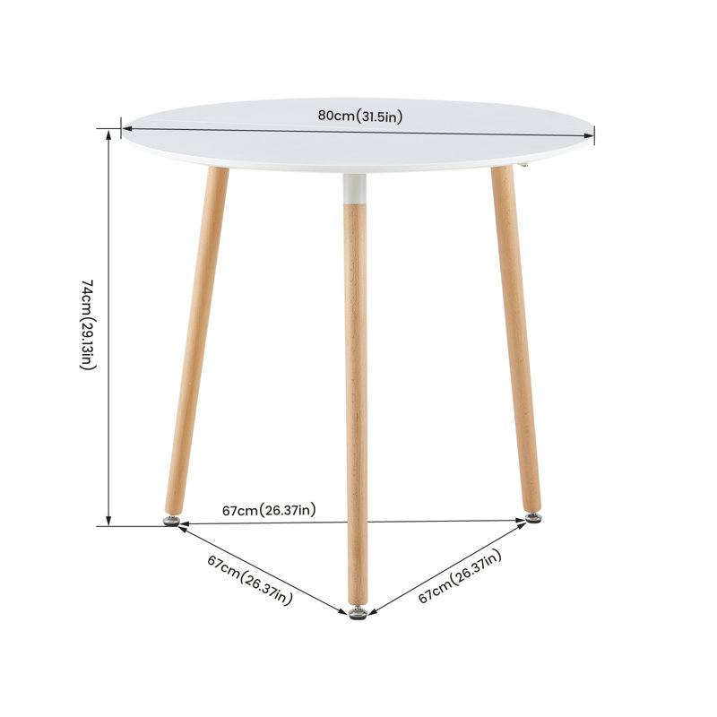 Woodley 4 - Person Dining Set, Grey, 65cm H x 70.5cm L x 80 cm W
