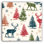«Festive Deer and Pine Trees», art mural sur toile tendue