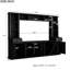 Console de salon pour téléviseur de 75 po, noir, avec amplement de rangement et unité de divertissement à hauteur réglable-132971297