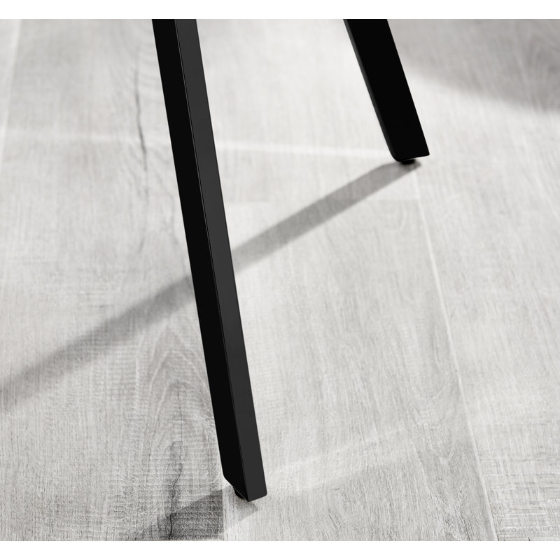 Illings Luxury Fabric Upholstered Dining Chairs - Modern Design Kitchen Chairs, Light Gray, Black