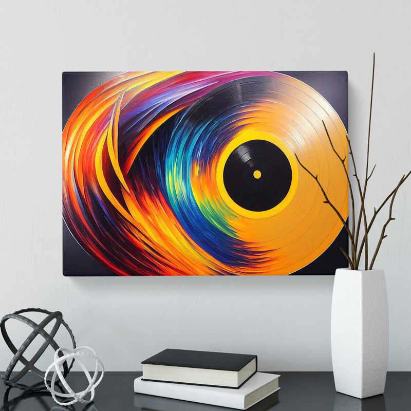 Golden Vinyl Record Art Vol.3 - Wrapped Canvas Print, 35cm H x 50cm W x 3cm D
