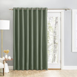 Tickmacrevan Premium Textured Thermal Blackout Double-Wide Patio Panel w/ Grommets