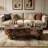 Faux Travertine Modern Irregular Coffee Table
