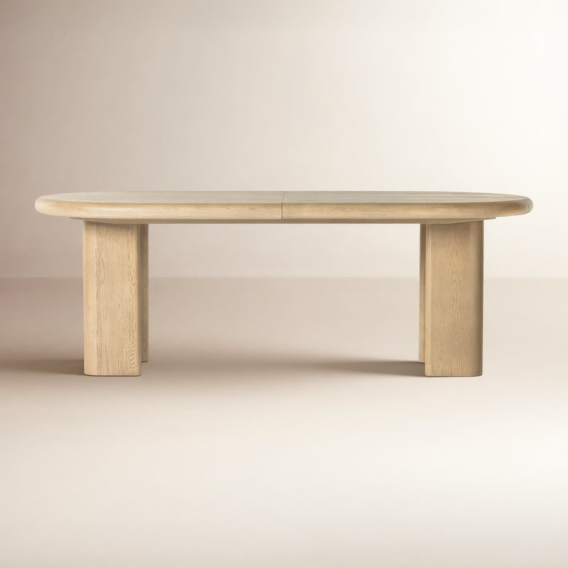 Rima Extendable Oak Oval Dining Table, Light Oak Veneer