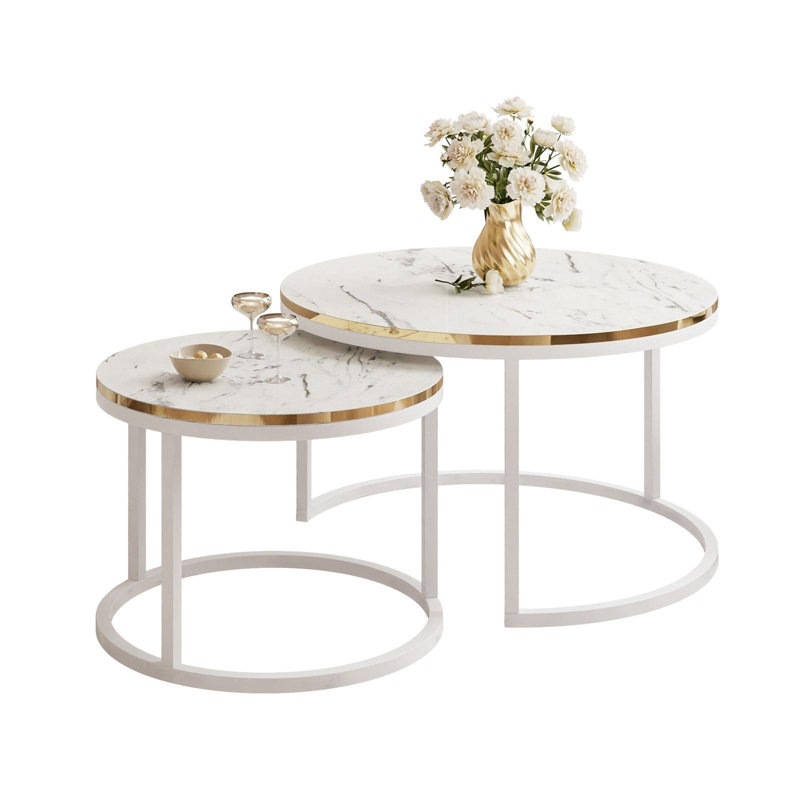 Coffee Table, Carrara Marble, White