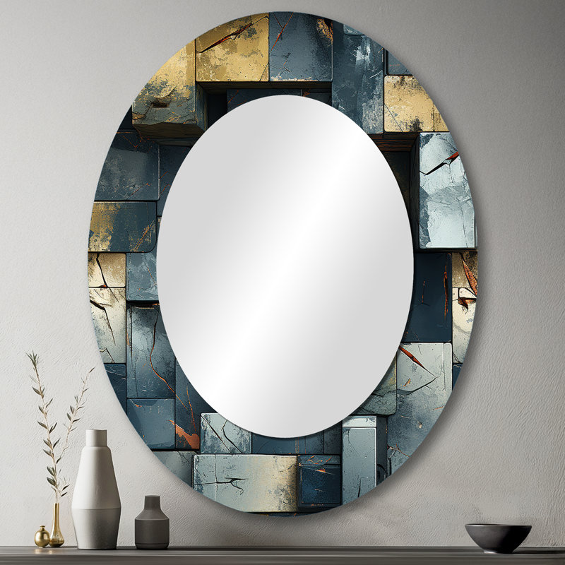 Tecumseth - Miroir mural moderne ovale, H 43 po x l 33 po
