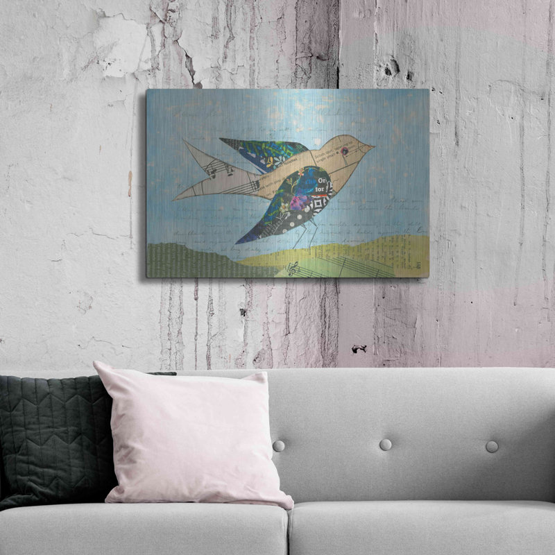 «Flutter I» par Courtney Prahl, art mural en métal par Courtney Prahl, H 24 po x l 36 po