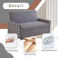 Canapé-lit en tissu moelleux gris clair