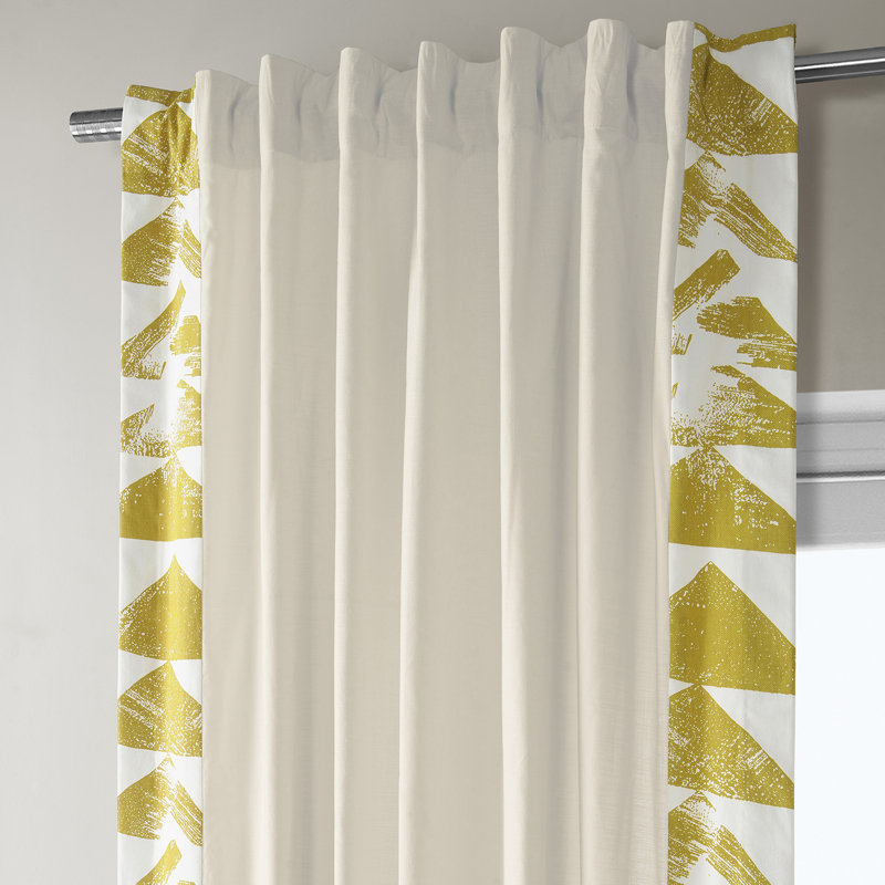 Rideaux à bordure simple en coton Artisan Modern, L 50 po x L 120 po, Doré