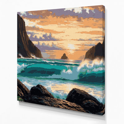 «Hawaiian Rock Formations», art mural sur toile noire