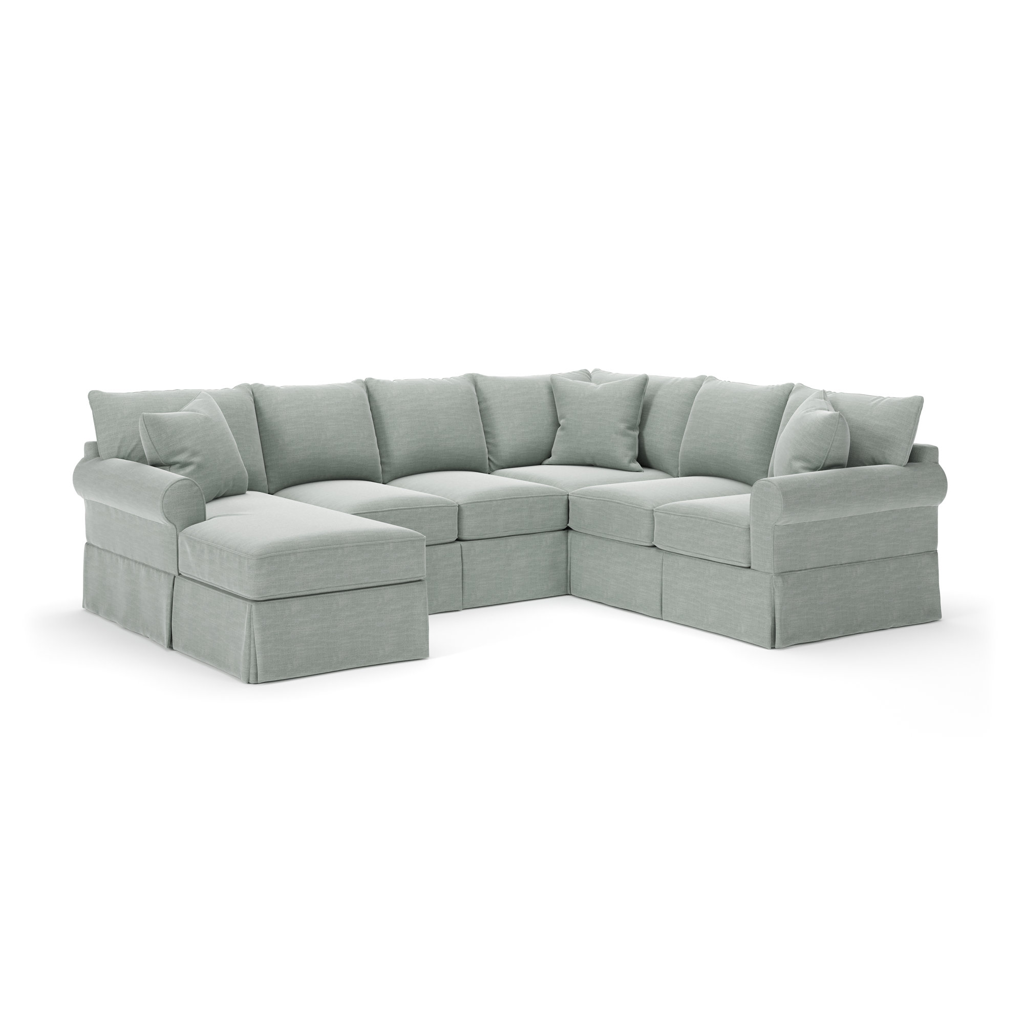 Amari Upholstered U-Sectional, Conversation Capri Basketweave, Left Hand Facing