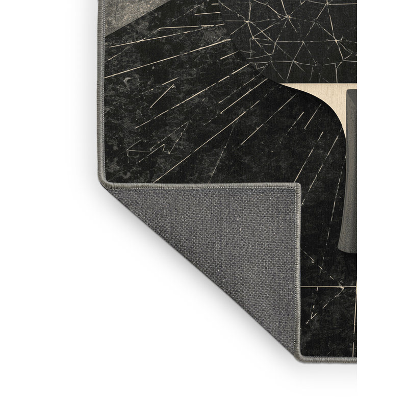 Soft Plush Enger Table Tennis Olympic Modern Geometric Area Rug in Gray – Gray Binding, 2x4