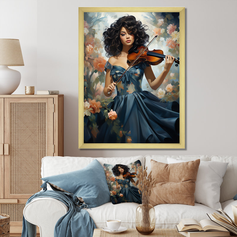 Soulful Melodies, Gold Single Picture Framed, 32" H x 24" W x 1" D
