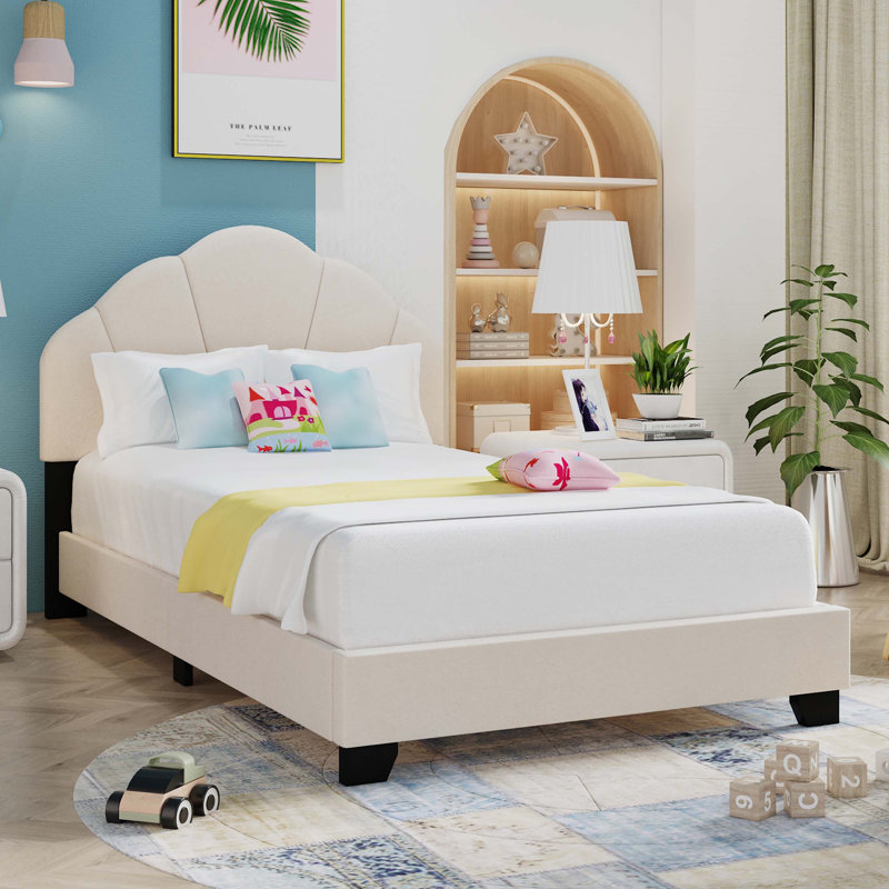 Alviso Upholstered Platform Bed, Beige