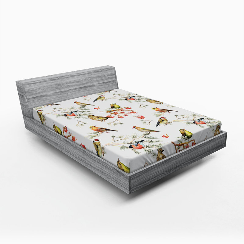 Drap-housse animal à motif floral, Drap-housse de taille simple