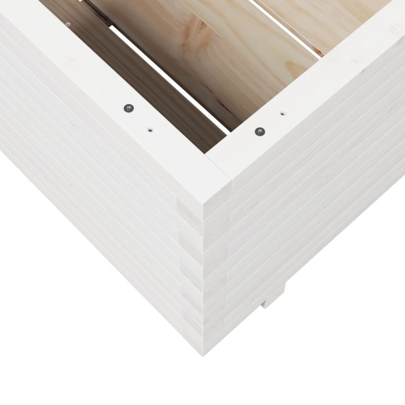 Wood Planter Box, 49.5cm H x 80cm W x 80cm D, White