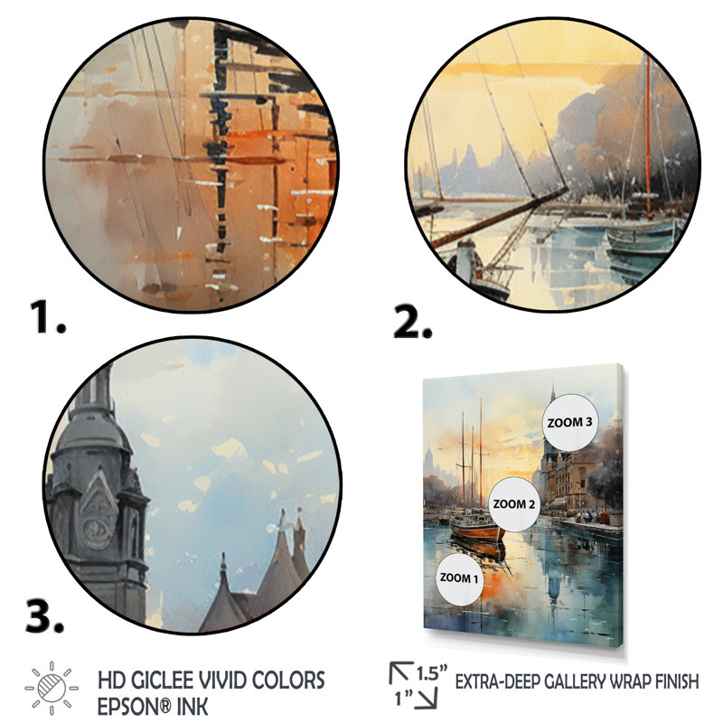 Impression sur toile Kordale, sarcelle jaune, New York Harbor Twilight, H 40 po x l 30 po x P 1,5 po, Cadre flottant noir