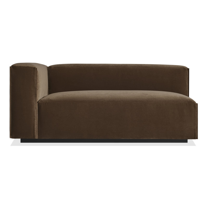 Cleon Chaise Lounge, Coffee Velvet, Left Hand Facing