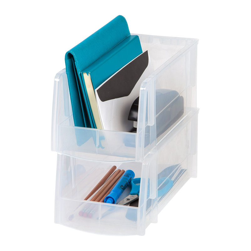 Bac décoratif en plastique IRIS, Transparent, H 5 po x l 6 po x P 11 po