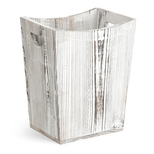 Wood Trash Can Rustic Farmhouse Wastebasket Bin