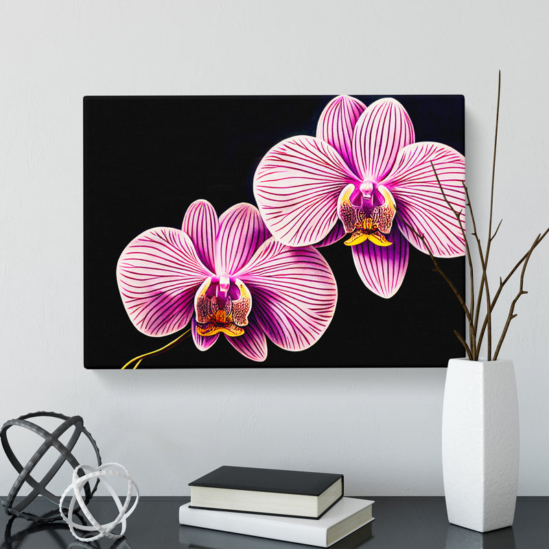 Head Turning Orchid Flowers - Wrapped Canvas, 40cm H x 60cm W x 3cm D