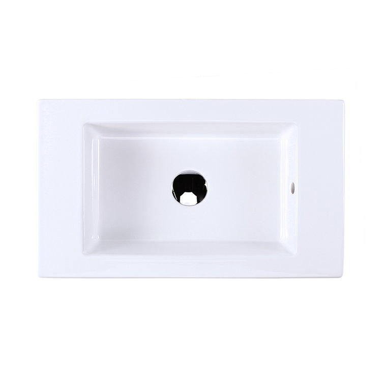 LACAVA Dimini 13.75'' Porcelain Rectangular Bathroom Sink with Overflow