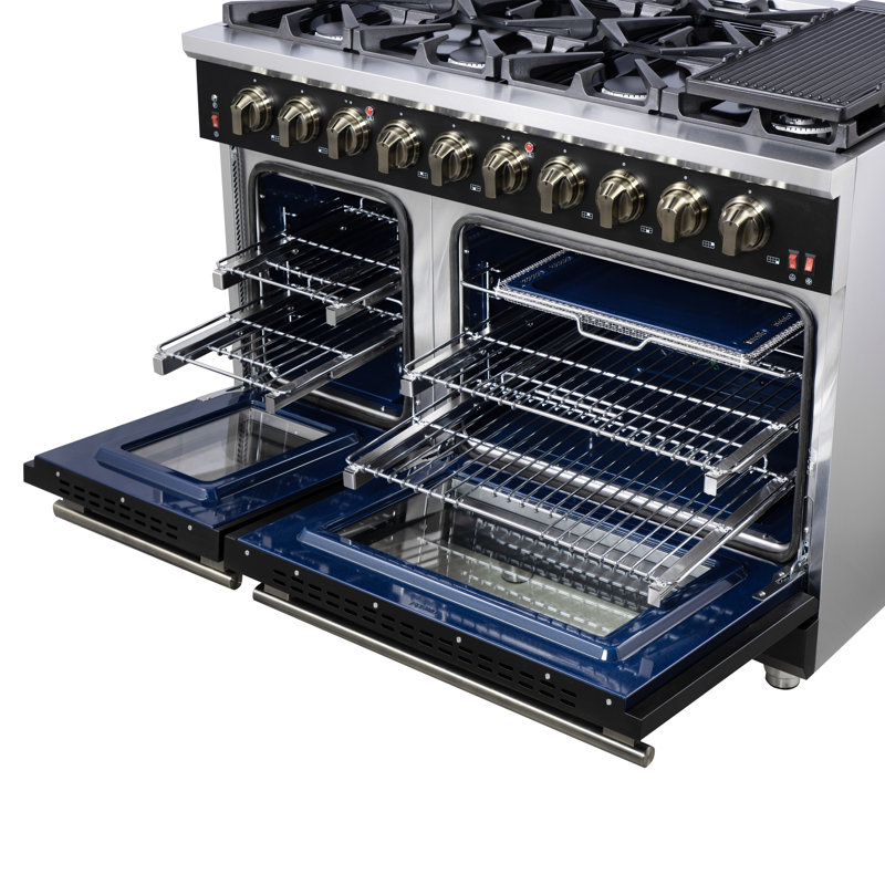 Cuisinière à gaz autoportante Massimo 48, Noir