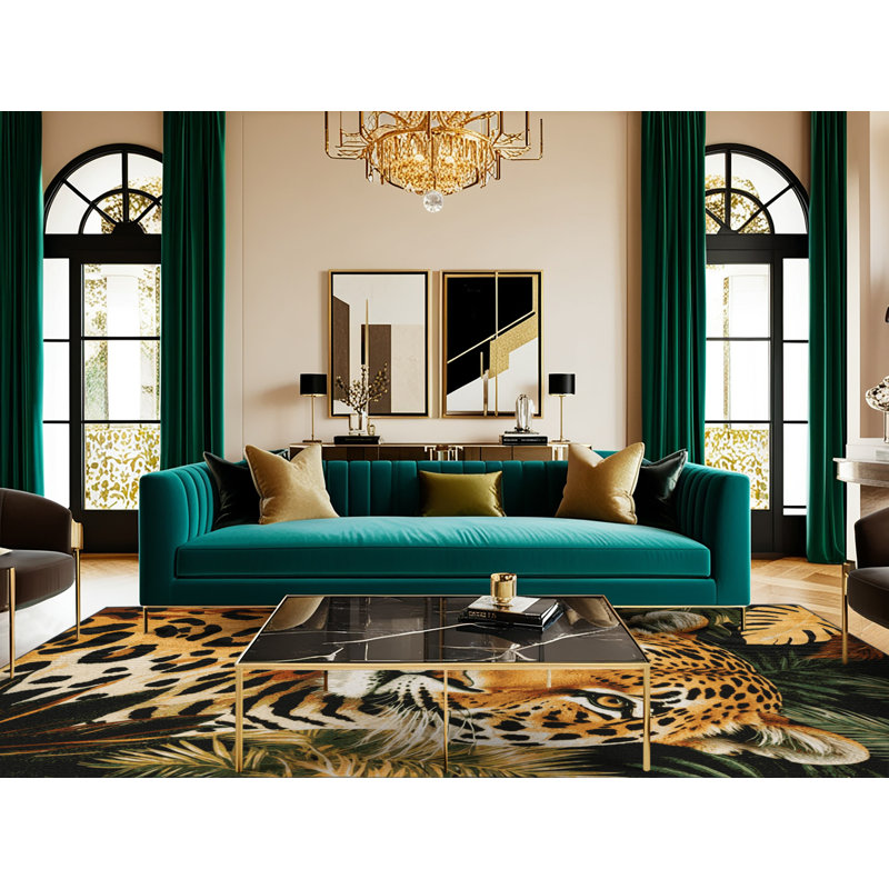  Tapis lavable Amazon Jaguar Big Cats, Rond 4 pi