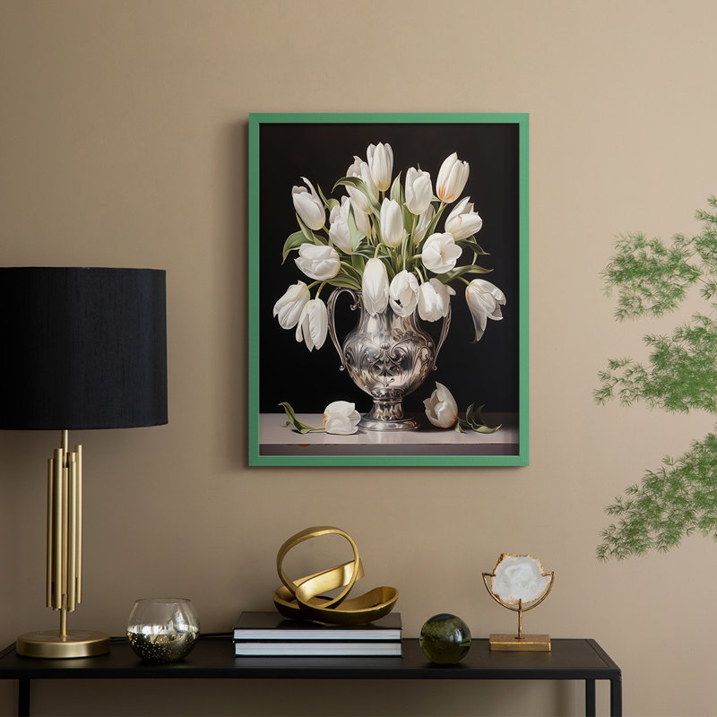 Reproduction encadrée FLORAL Series DCCIVV - bois massif, Vert, H 11 po x l 9 po