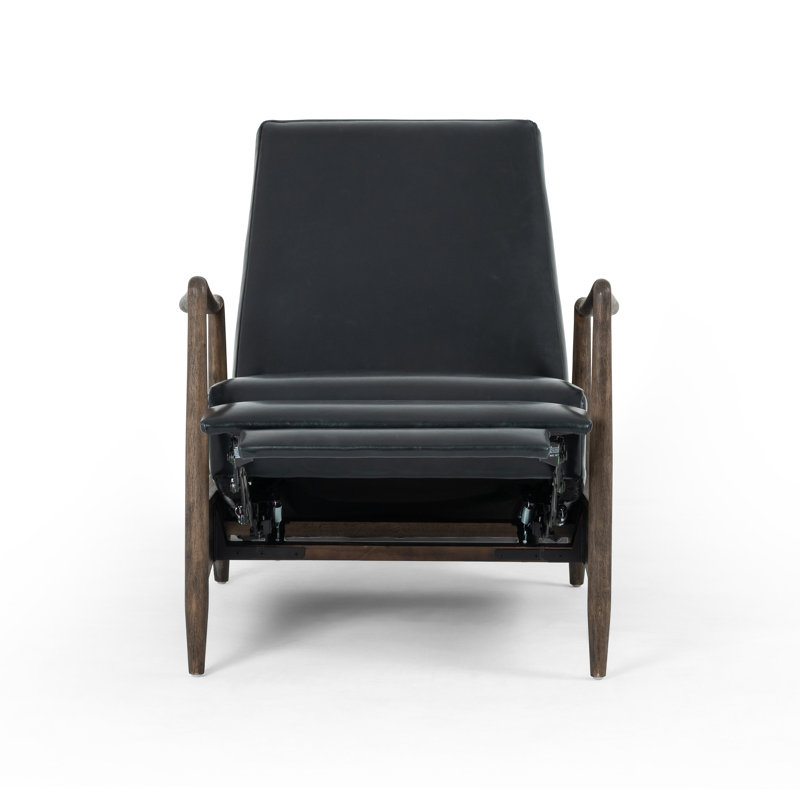 Braden Recliner-Dakota Warm Taupe, Dakota Black Genuine Leather