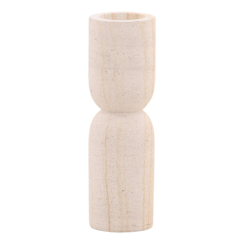 Vidal 10" Tall Palimanan Stone Candle Holder, Natural