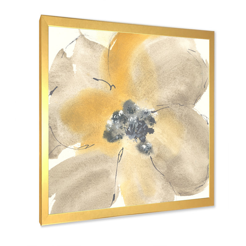 « glam fleur tons i », reproduction d’image sur toile, Cadre doré, H 30 po x l 30 po x P 1 po