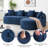 Boneless L-shape Sectional Sofa With Curved Chaise Modular Chenille Couch For Living Room