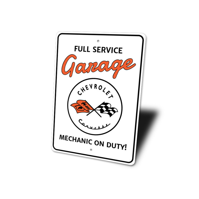 Enseigne de garage Corvette, H 18 po x l 12 po x P 0,06 po