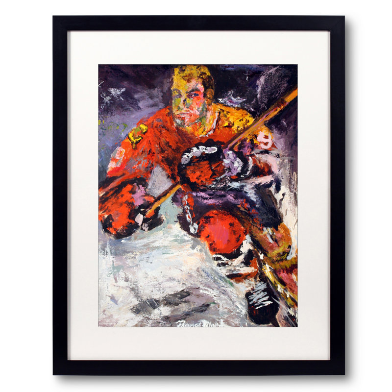 «Bobby Hull» par Tom Blood - peinture encadrée, L 20 po x H 16 po