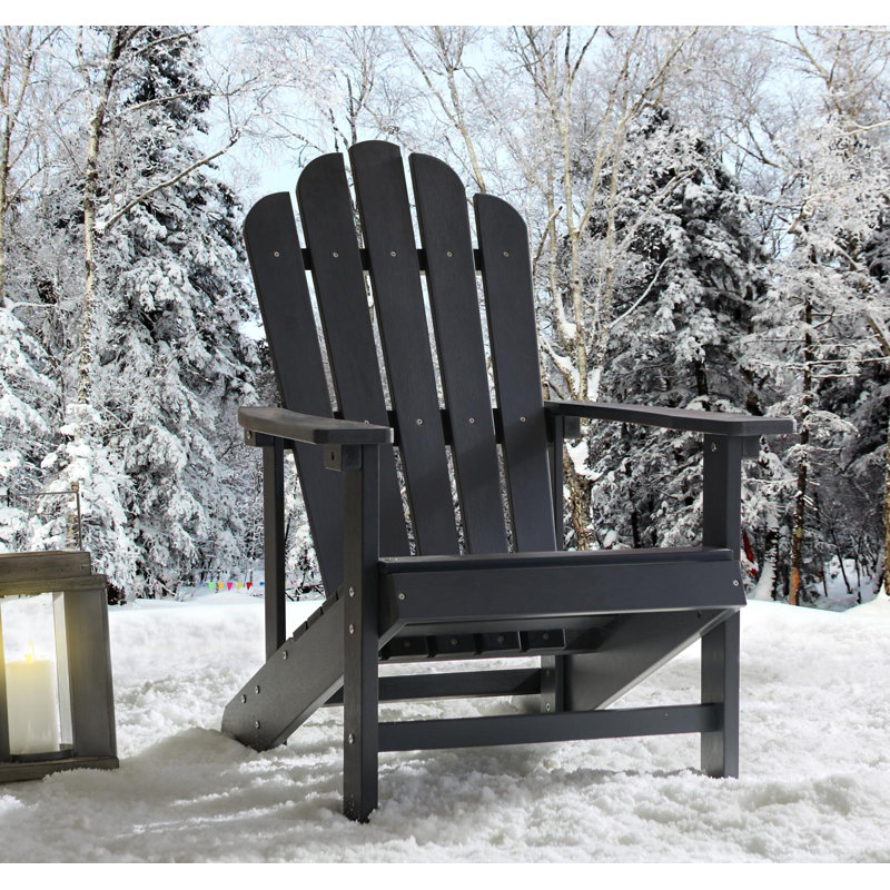 Chaise Adirondack en plastique Calhoun, Noir