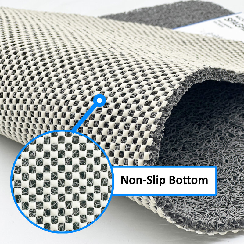 Plain-Spaghetti Plastic / Acrylic Non-Slip Shower Mat, 53cm, 53cm