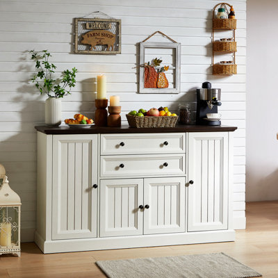 Niyah 58"  Buffet Cabinet with Storage, Sideboard Buffets Cabinet with 4  Doors and 2 Drawers