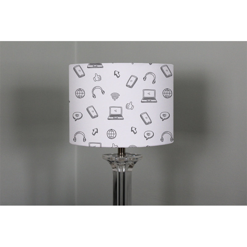 Cotton Drum Lamp Shade ( Screw On ), 25cm H x 40cm W x 40cm D