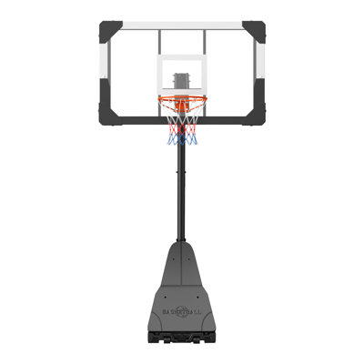 Adjustable Portable Basketball Hoop with 44" PC Backboard, 8-10ft Height System & Heavy-Duty Base for Indoor/Outdoor Use