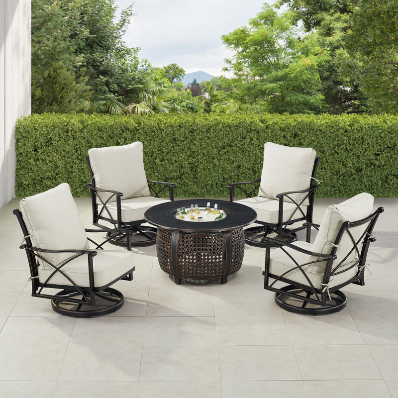 Omganesh 4 - Person Patio Conversation Set with Cushions