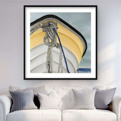 Reproduction matte encadrée jaune bateau | Pièce d'art pour la décoration intérieure